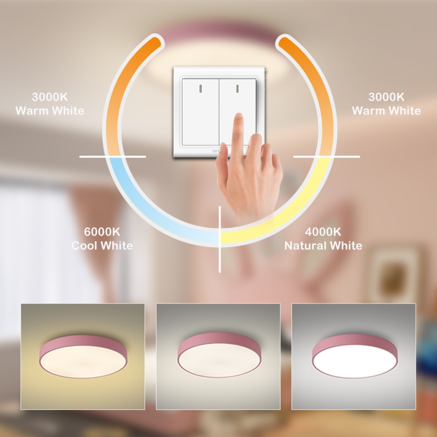 Brilagi - LED loftlampe POOL LED/60W/230V 3000/4000/6000K Ø 60 cm rosa