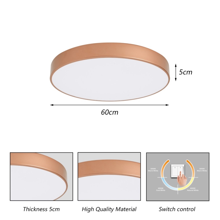 Brilagi - LED-loftlampe POOL LED/60W/230V 3000/4000/6000K Ø 60 cm bronze