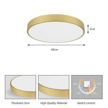 Brilagi - LED loftlampe POOL LED/60W/230V 3000/4000/6000K Ø 60 cm guldfarvet
