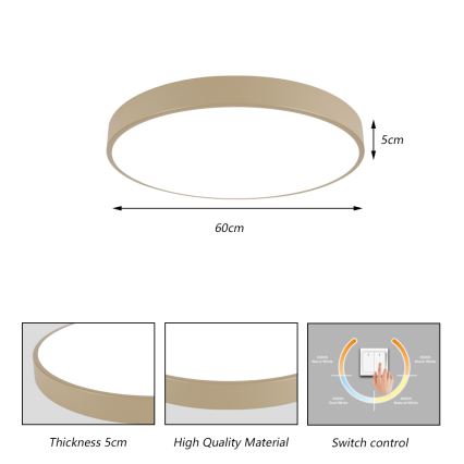 Brilagi - LED loftlampe POOL LED/60W/230V 3000/4500/6000K Ø 60 cm beige