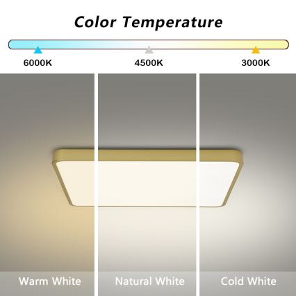 BRILAGI - LED loftlampe POOL SQUARE LED/36W/230V 3000/4000/6000K 40x40 cm guld