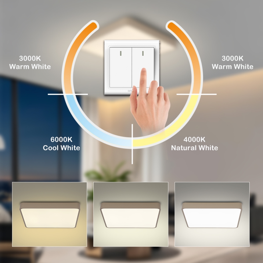 BRILAGI - LED loftlampe POOL SQUARE LED/48W/230V 3000/4000/6000K 50x50 cm beige
