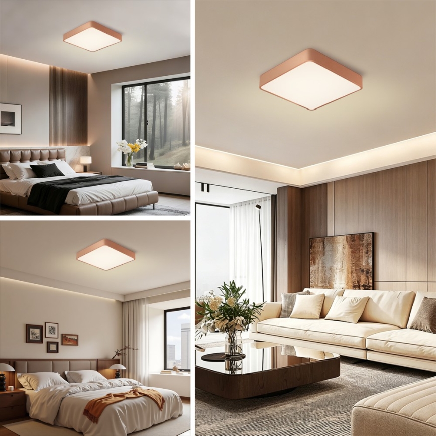 BRILAGI - LED loftlampe POOL SQUARE LED/48W/230V 3000/4000/6000K 50x50 cm kobberfarvet
