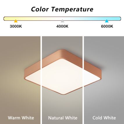 BRILAGI - LED loftlampe POOL SQUARE LED/48W/230V 3000/4000/6000K 50x50 cm kobberfarvet