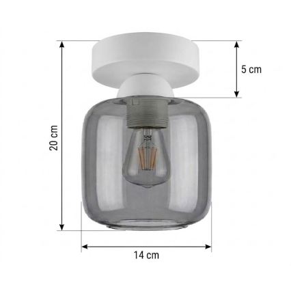 BRILAGI - LED loftlampe RETRO GLASS 1xE27/60W/230V Ø 14 cm hvid/røggrå