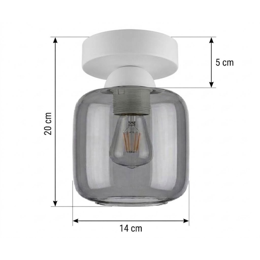BRILAGI - LED loftlampe RETRO GLASS 1xE27/60W/230V Ø 14 cm hvid/røggrå