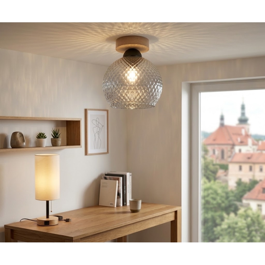 BRILAGI - LED loftlampe RETRO GLASS 1xE27/60W/230V Ø 18 cm eg/røggrå
