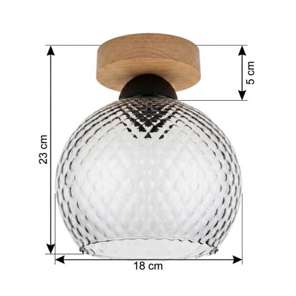 BRILAGI - LED loftlampe RETRO GLASS 1xE27/60W/230V Ø 18 cm eg/røggrå
