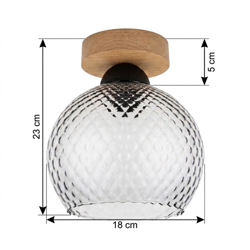 BRILAGI - LED loftlampe RETRO GLASS 1xE27/60W/230V Ø 18 cm eg/røggrå