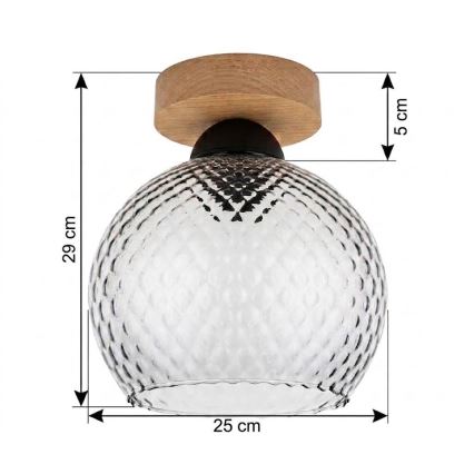 BRILAGI - LED-loftlampe RETRO GLASS 1xE27/60W/230V Ø 25 cm eg/røget grå