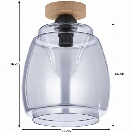 BRILAGI - LED loftlampe RETRO GLASS 1xE27/60W/230V Ø 26 cm eg/røggrå