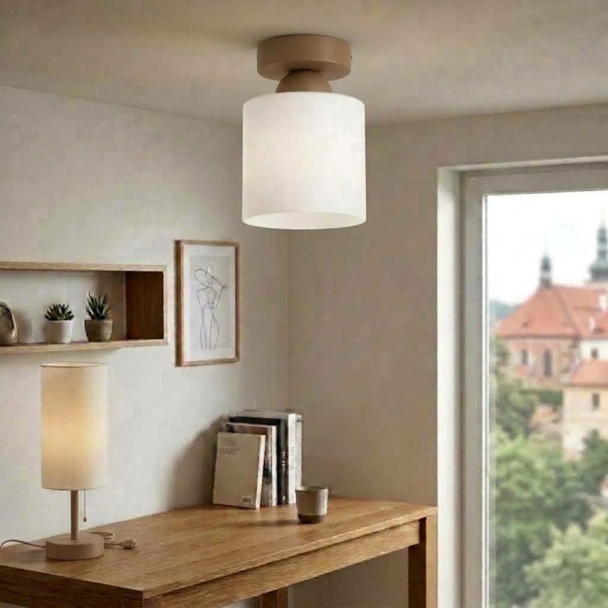 BRILAGI - LED loftlampe RETRO GLASS 1xE27/60W/230V Ø 10 cm beige/hvid