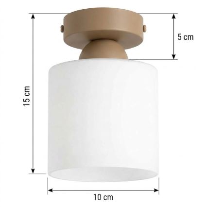 BRILAGI - LED loftlampe RETRO GLASS 1xE27/60W/230V Ø 10 cm beige/hvid