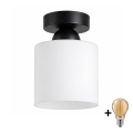 BRILAGI - LED loftlampe RETRO GLASS 1xE27/60W/230V Ø 10 cm sort/hvid