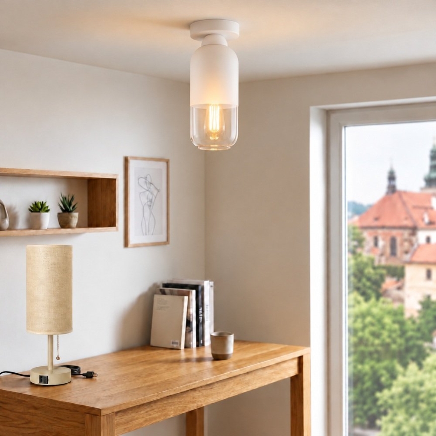 BRILAGI - LED-loftlampe RETRO GLASS 1xE27/60W/230V Ø 14 cm hvid