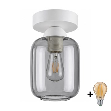 BRILAGI - LED loftlampe RETRO GLASS 1xE27/60W/230V Ø 14 cm hvid/røggrå