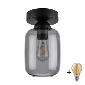 BRILAGI - LED loftlampe RETRO GLASS 1xE27/60W/230V Ø 14 cm sort/røggrå