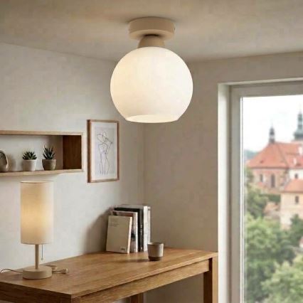BRILAGI - LED loftlampe RETRO GLASS 1xE27/60W/230V Ø 15 cm beige/hvid