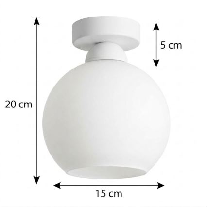 BRILAGI - LED loftlampe RETRO GLASS 1xE27/60W/230V Ø 15 cm hvid