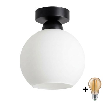 BRILAGI - LED-loftlampe RETRO GLASS 1xE27/60W/230V Ø 15 cm sort/hvid