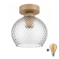 BRILAGI - LED loftlampe RETRO GLASS 1xE27/60W/230V Ø 18 cm beige/røget grå