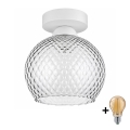 BRILAGI - LED loftlampe RETRO GLASS 1xE27/60W/230V Ø 18 cm hvid/røggrå