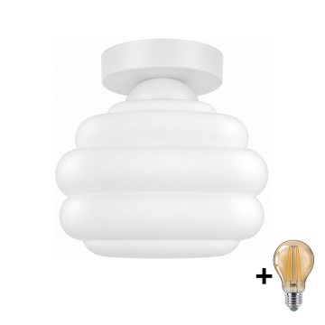 BRILAGI - LED loftlampe RETRO GLASS 1xE27/60W/230V Ø 20 cm hvid/hvid