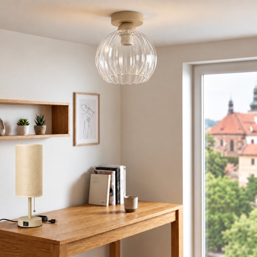 BRILAGI - LED-loftlampe RETRO GLASS 1xE27/60W/230V Ø 25 cm beige/klar
