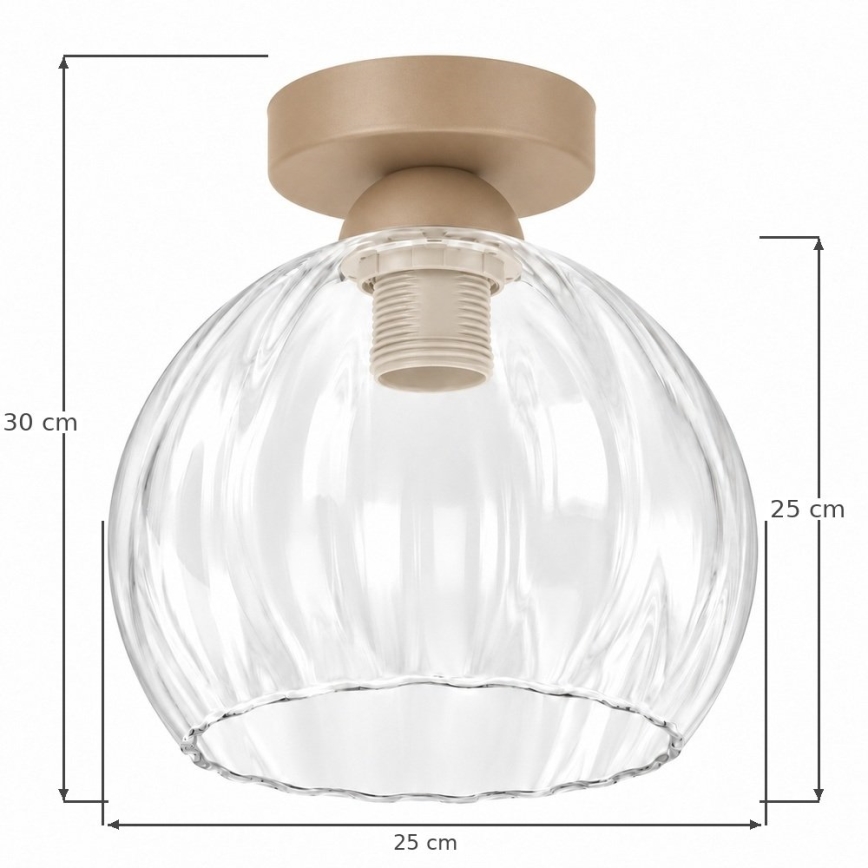 BRILAGI - LED-loftlampe RETRO GLASS 1xE27/60W/230V Ø 25 cm beige/klar