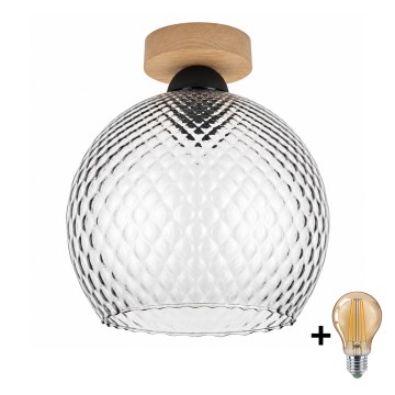 BRILAGI - LED-loftlampe RETRO GLASS 1xE27/60W/230V Ø 25 cm eg/røget grå