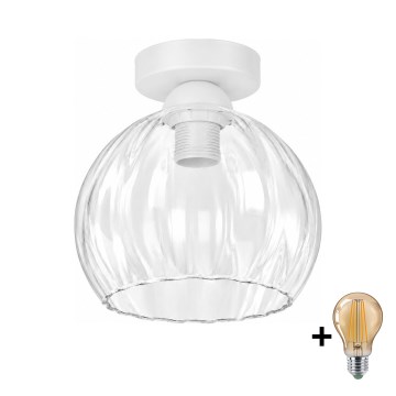 BRILAGI - LED loftlampe RETRO GLASS 1xE27/60W/230V Ø 25 cm hvid/klar