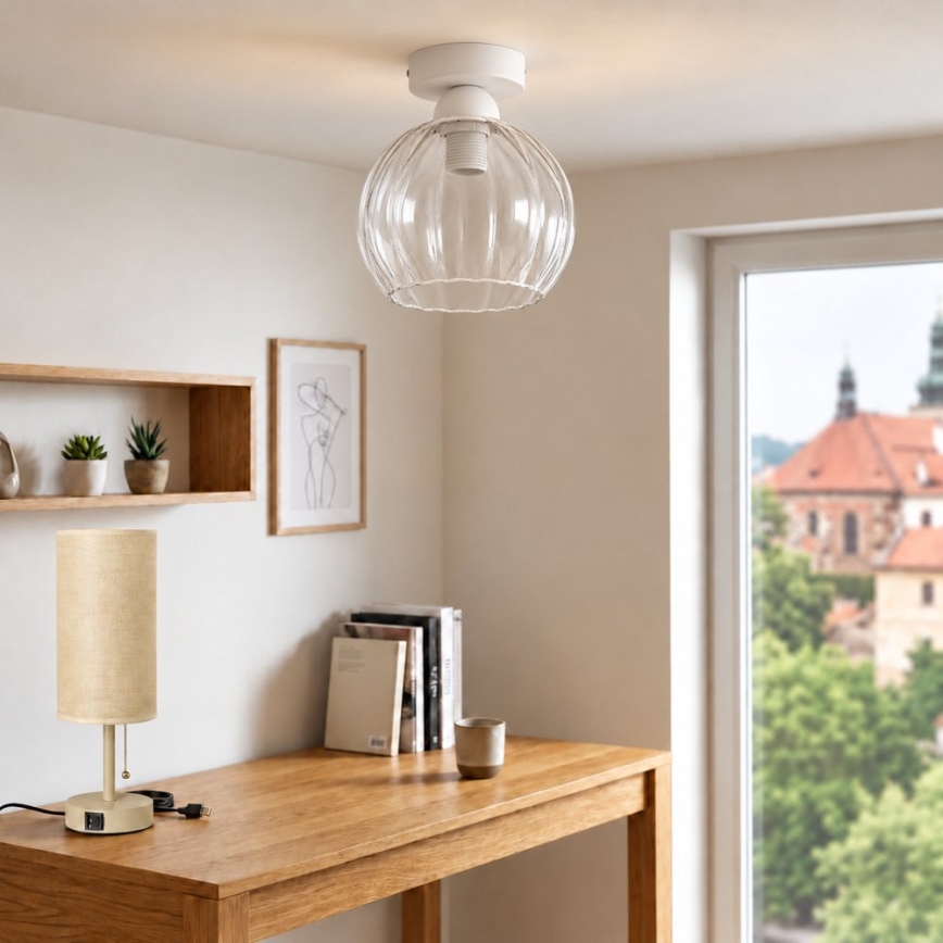 BRILAGI - LED loftlampe RETRO GLASS 1xE27/60W/230V Ø 25 cm hvid/klar