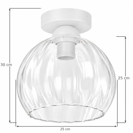BRILAGI - LED loftlampe RETRO GLASS 1xE27/60W/230V Ø 25 cm hvid/klar