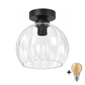 BRILAGI - LED loftlampe RETRO GLASS 1xE27/60W/230V Ø 25 cm sort/klar