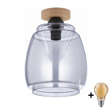 BRILAGI - LED loftlampe RETRO GLASS 1xE27/60W/230V Ø 26 cm eg/røggrå