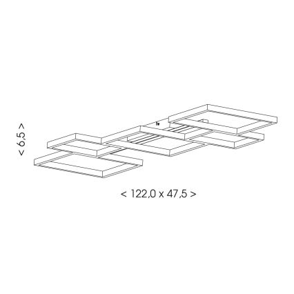Brilagi - LED loftlampe SHIFT LED/42W/230V 4000K 47,5x122 cm sort