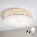 Brilagi - LED loftlampe SIRIJA 6xE27/15W/230V Ø 80 cm cremefarvet