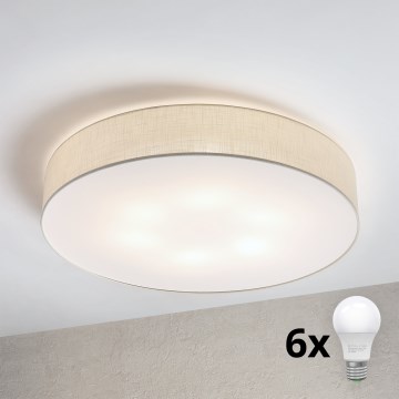 Brilagi - LED loftlampe SIRIJA 6xE27/60W/230V Ø 80 cm cremefarvet