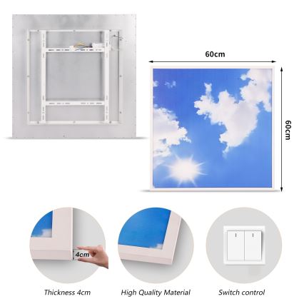 Brilagi - LED loftlampe SLIMFRAME LED/58W/230V 60x60 cm sølv/blå