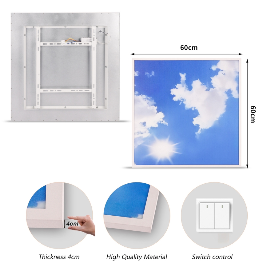 Brilagi - LED loftlampe SLIMFRAME LED/58W/230V 60x60 cm sølv/blå