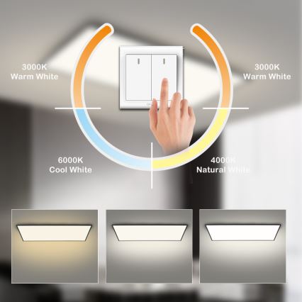 Brilagi - LED loftarmatur SLIMFRAME LED/80W/230V 120x60 cm 3000/4000/6000K sort