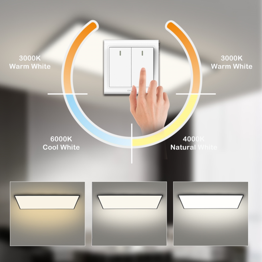 Brilagi - LED loftarmatur SLIMFRAME LED/80W/230V 120x60 cm 3000/4000/6000K sort