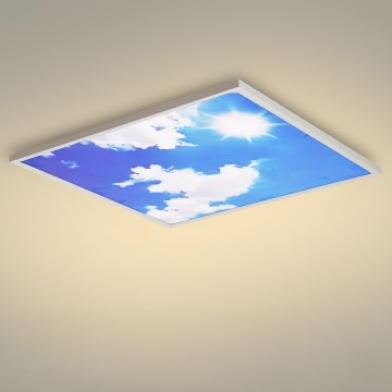 Brilagi - LED loftlampe SLIMFRAME SKY LED/58W/230V 60x60 cm sølv/blå