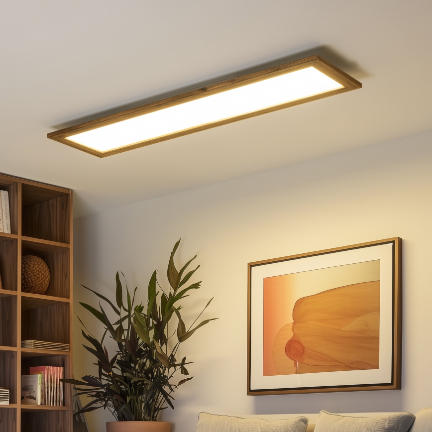 Brilagi - LED loftlampe SLIMFRAME WOOD LED/58W/230V 124x34 cm brun