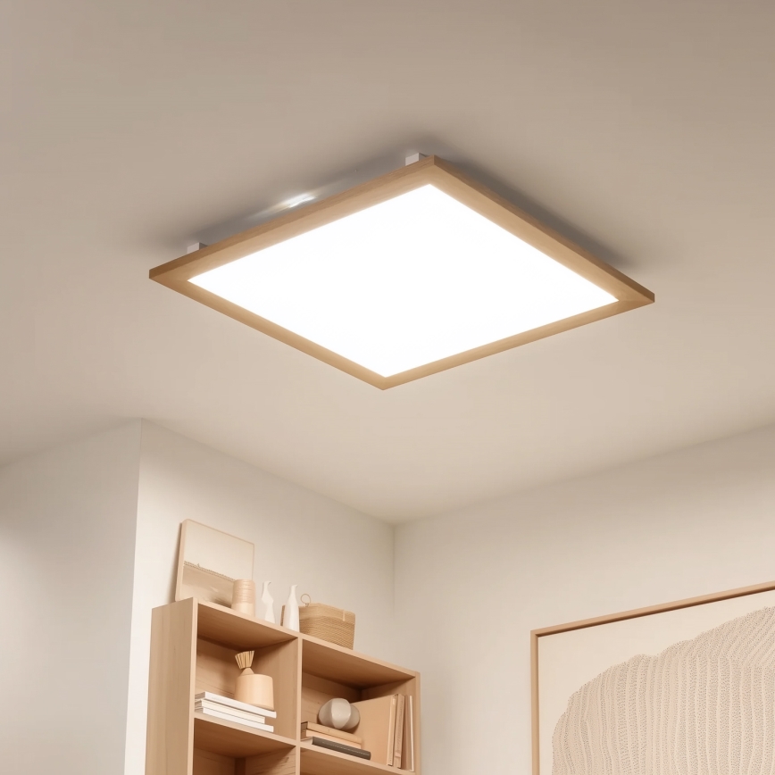 Brilagi - LED loftlampe SLIMFRAME WOOD LED/58W/230V 64x64 cm brun