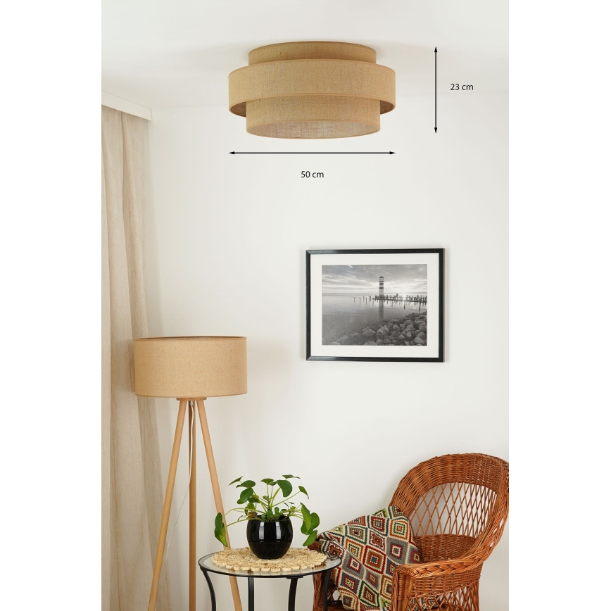 Brilagi - LED loftlampe SPACE YUTE LED/12W/230V diameter 50 cm 3000K/4000K/6400K beige