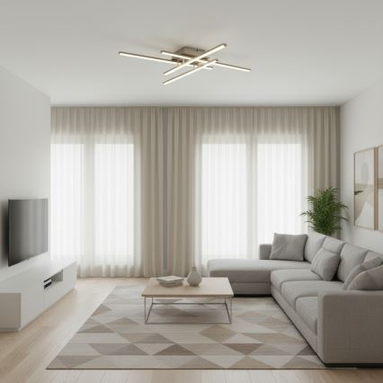 Brilagi - LED-loftlampe STRIPES LED/37W/230V 68x68 cm sølvfarvet