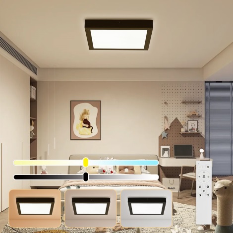 Brilagi - LED loftlampe til badeværelse dæmpbar FRAME SMART LED/24W/230V 3000-6000K IP44 sort + fjernbetjening