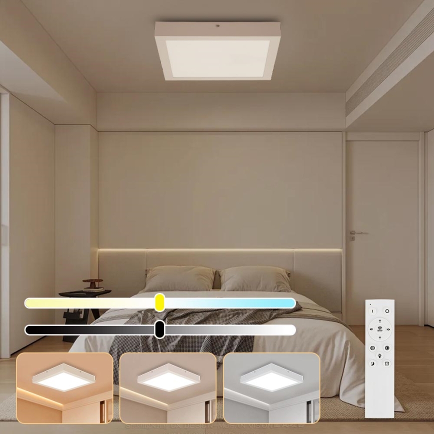 Brilagi - LED loftlampe til badeværelse dæmpbar FRAME SMART LED/24W/230V 30x30 cm 3000-6000K IP44 hvid + fjernbetjening