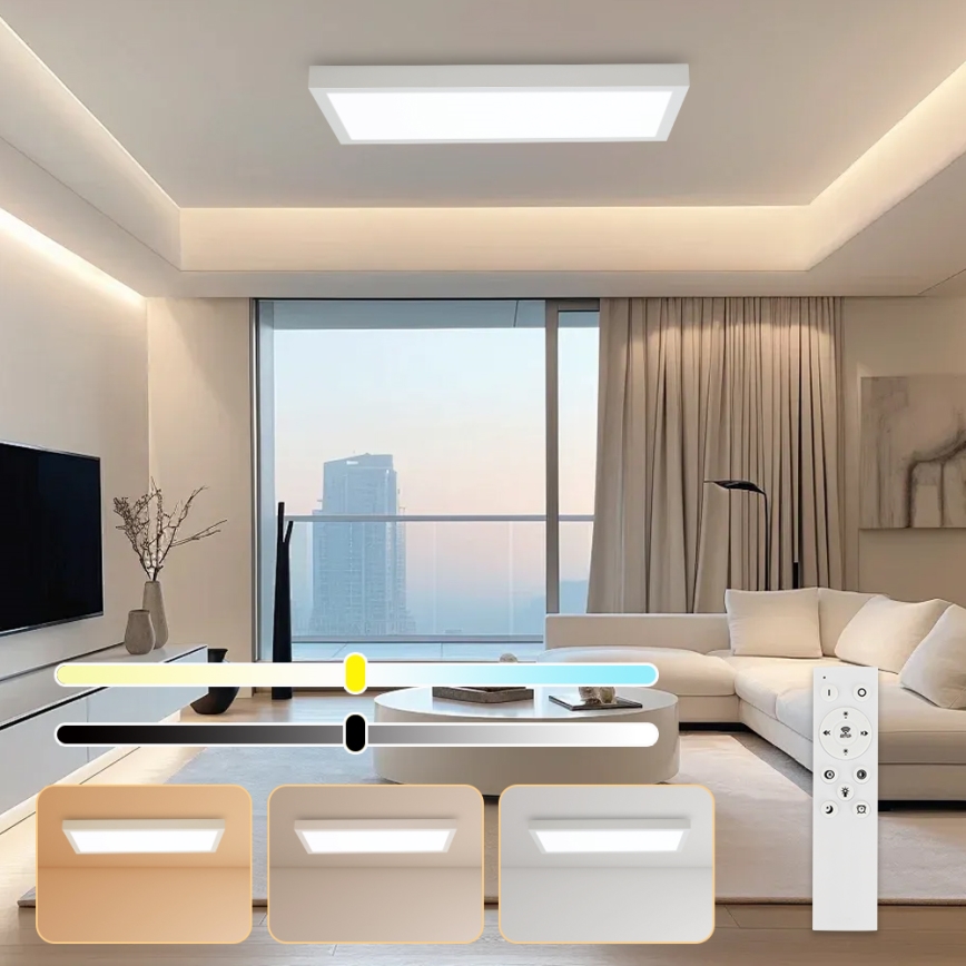 Brilagi - LED loftlampe til badeværelse dæmpbar FRAME SMART LED/30W/230V 30x60 cm 3000-6000K IP44 hvid + fjernbetjening